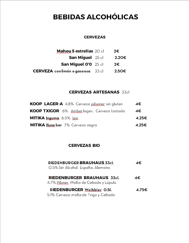 cervezas baratza kafea carta-cervezas-y-bebidas-alcoholicas