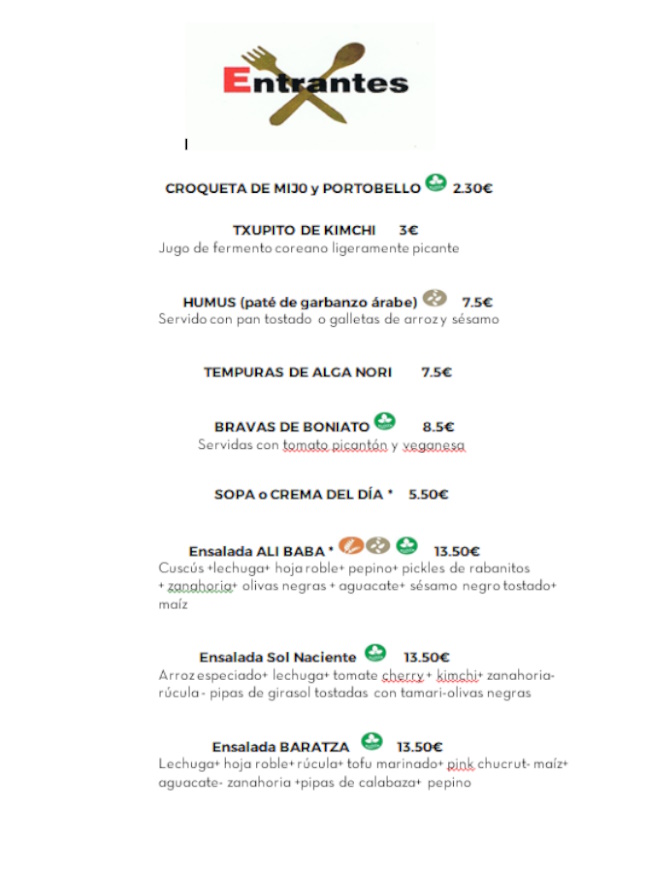 entrante baratza Entrantes-carta-Baratza